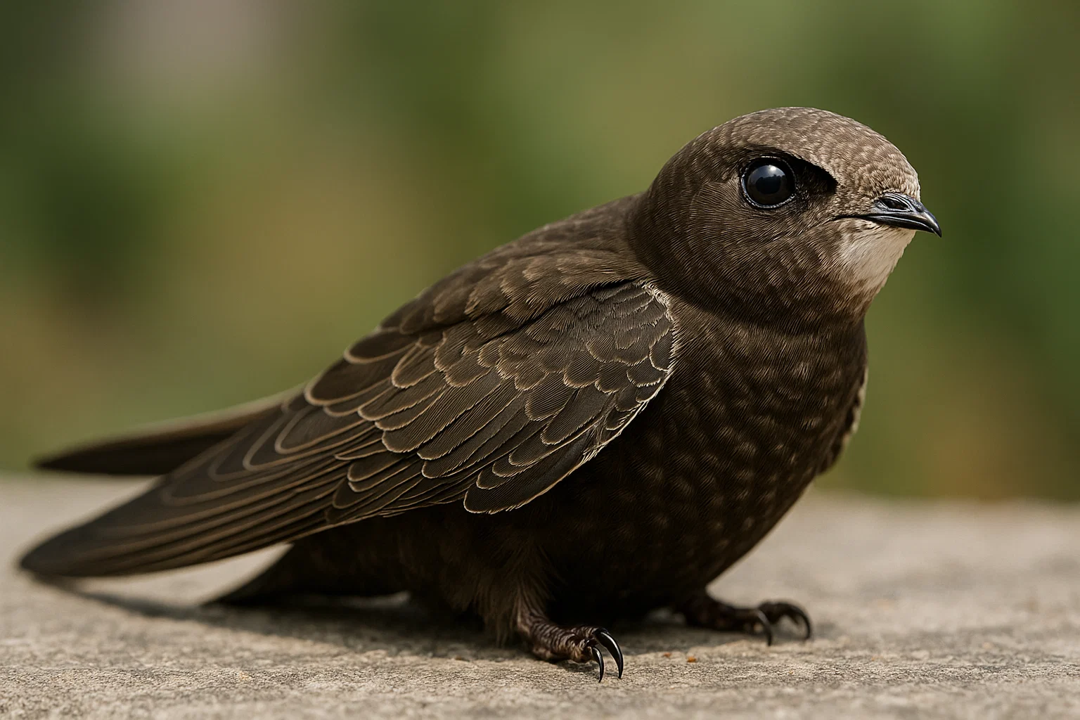 Vencejo común en vuelo en forma de hoz