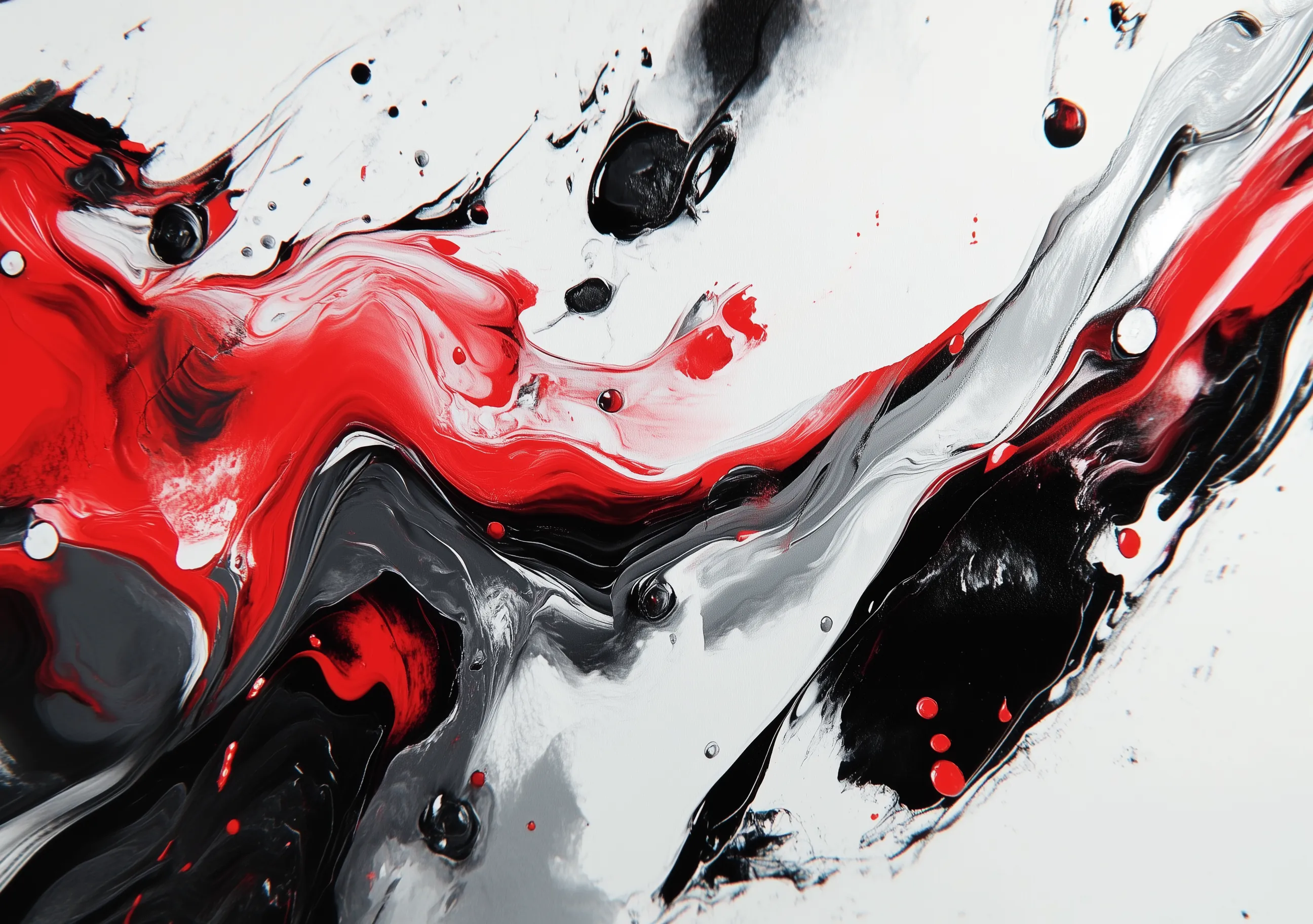 Abstract Art Digital Red Black
