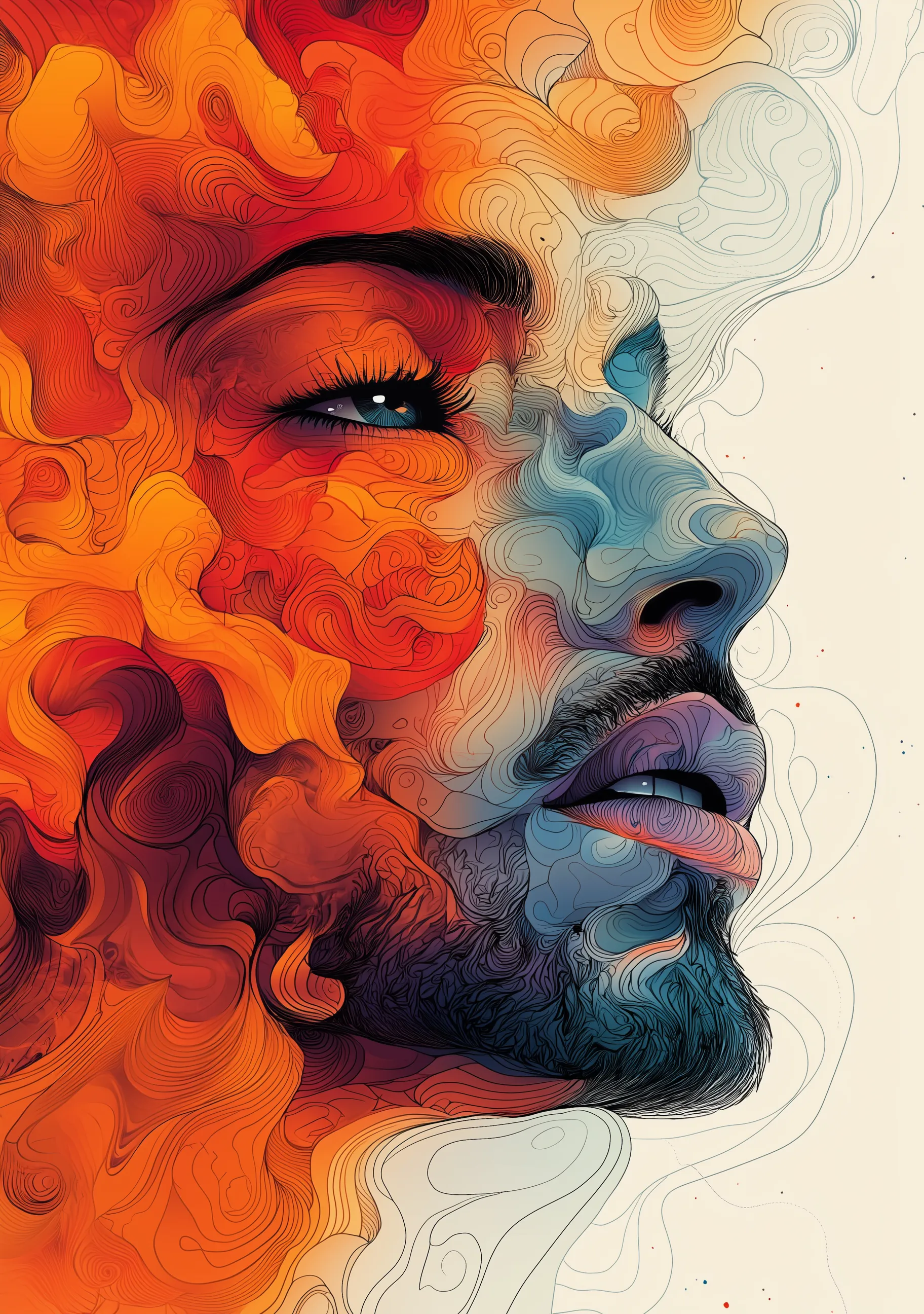 Luz, Sombra y Abstracto Colorful Retrato