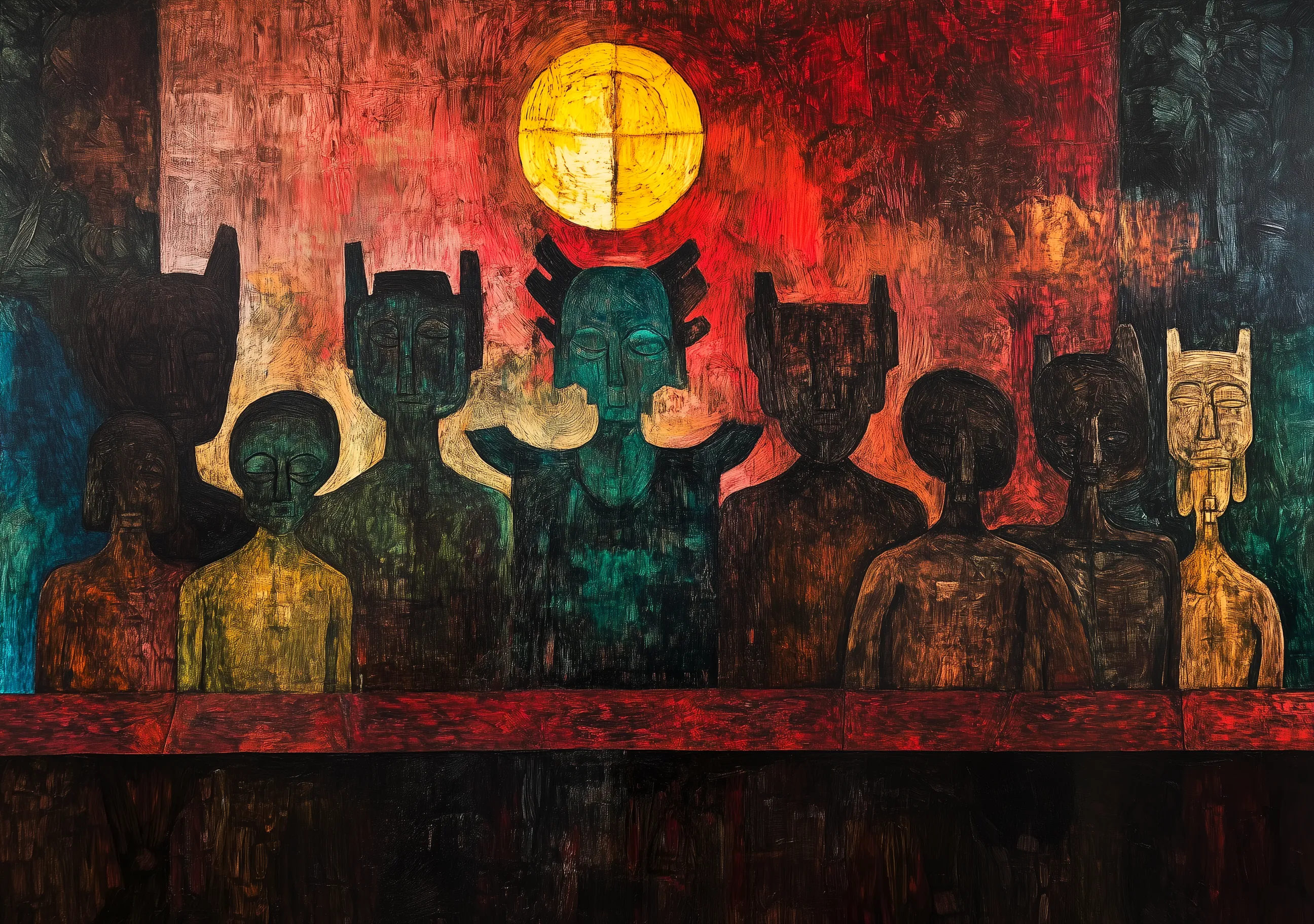 Art Group Under Red Light