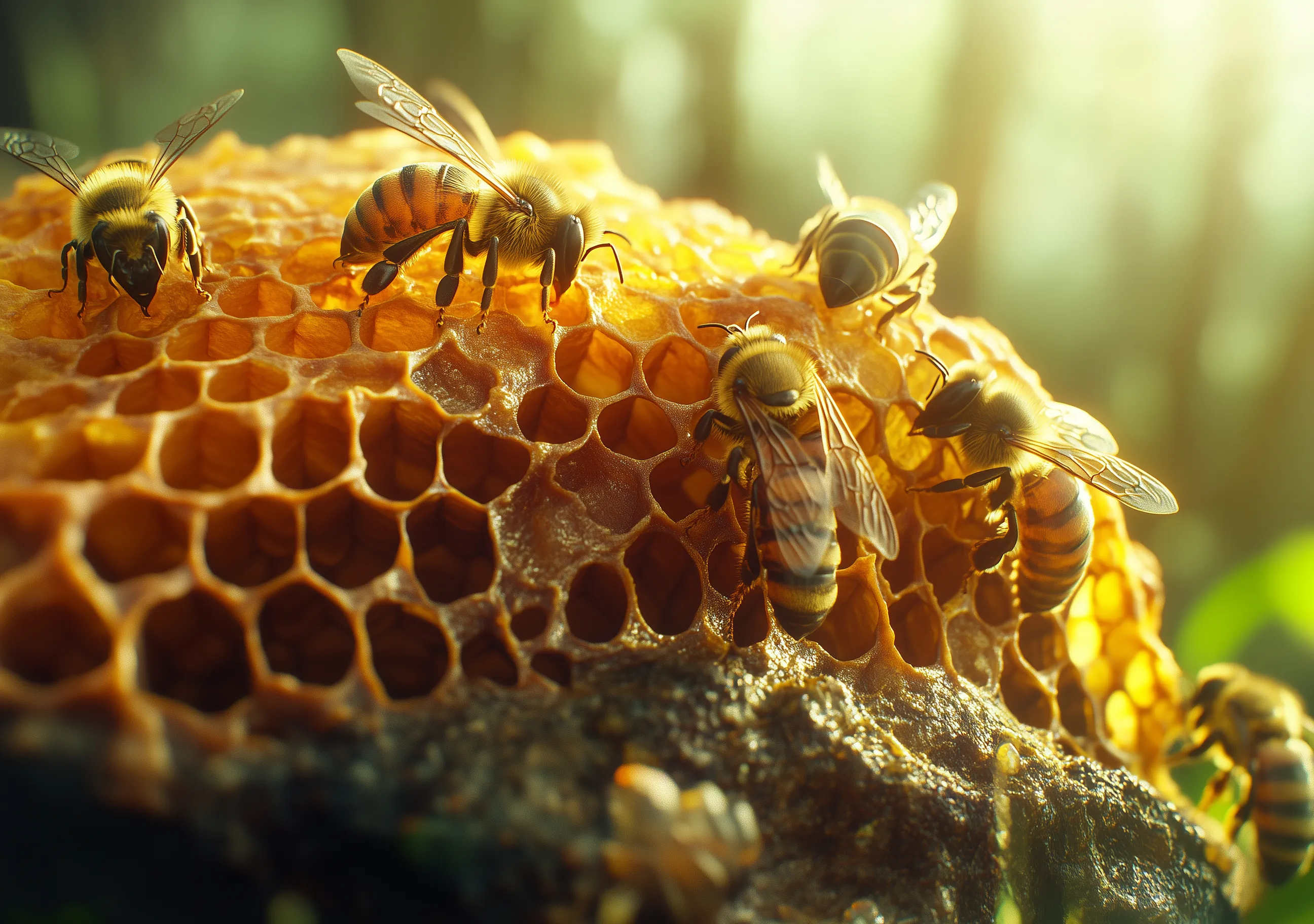 Bees Working Honeycomb