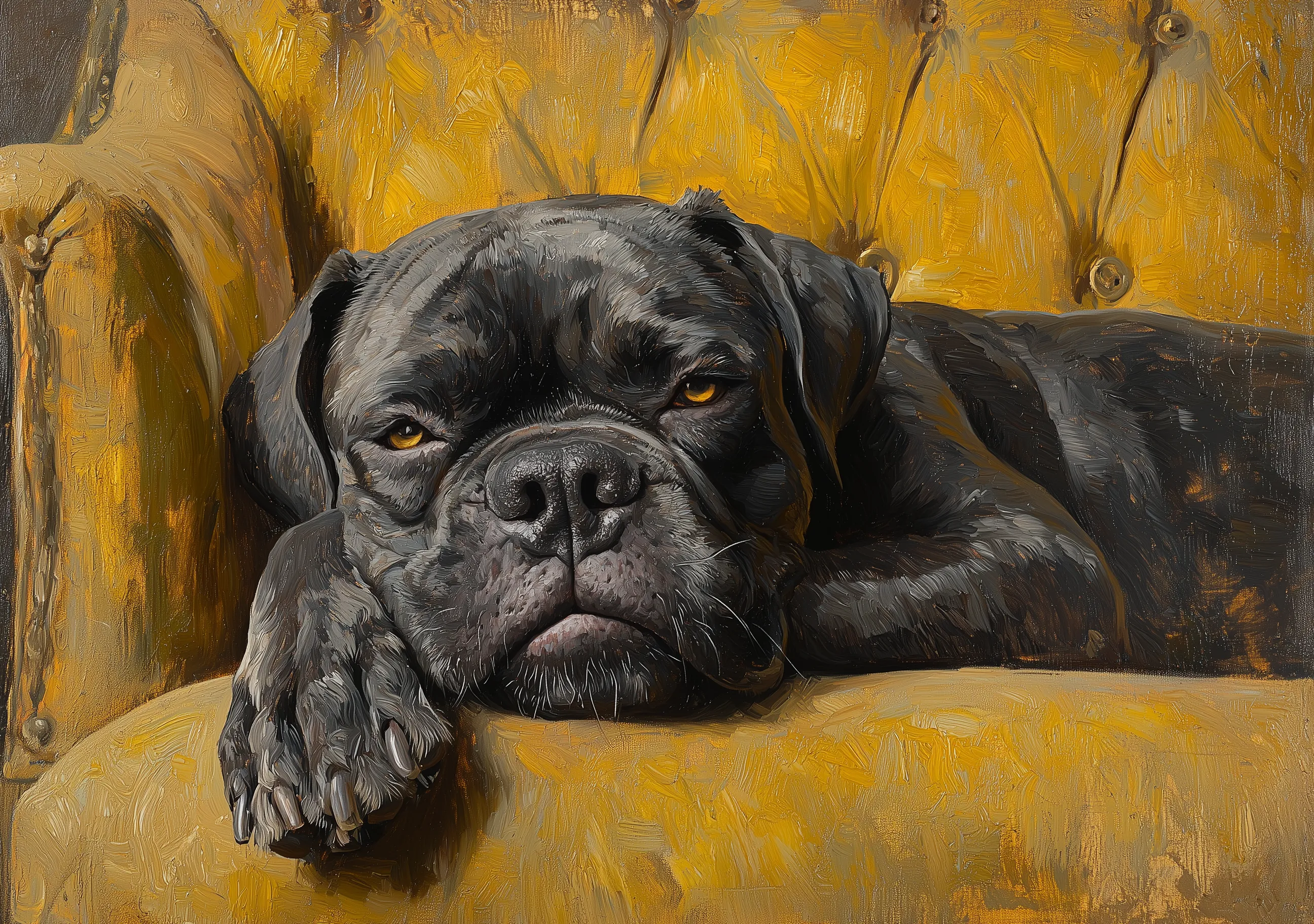 Black Dog Art Sofa Relaxed