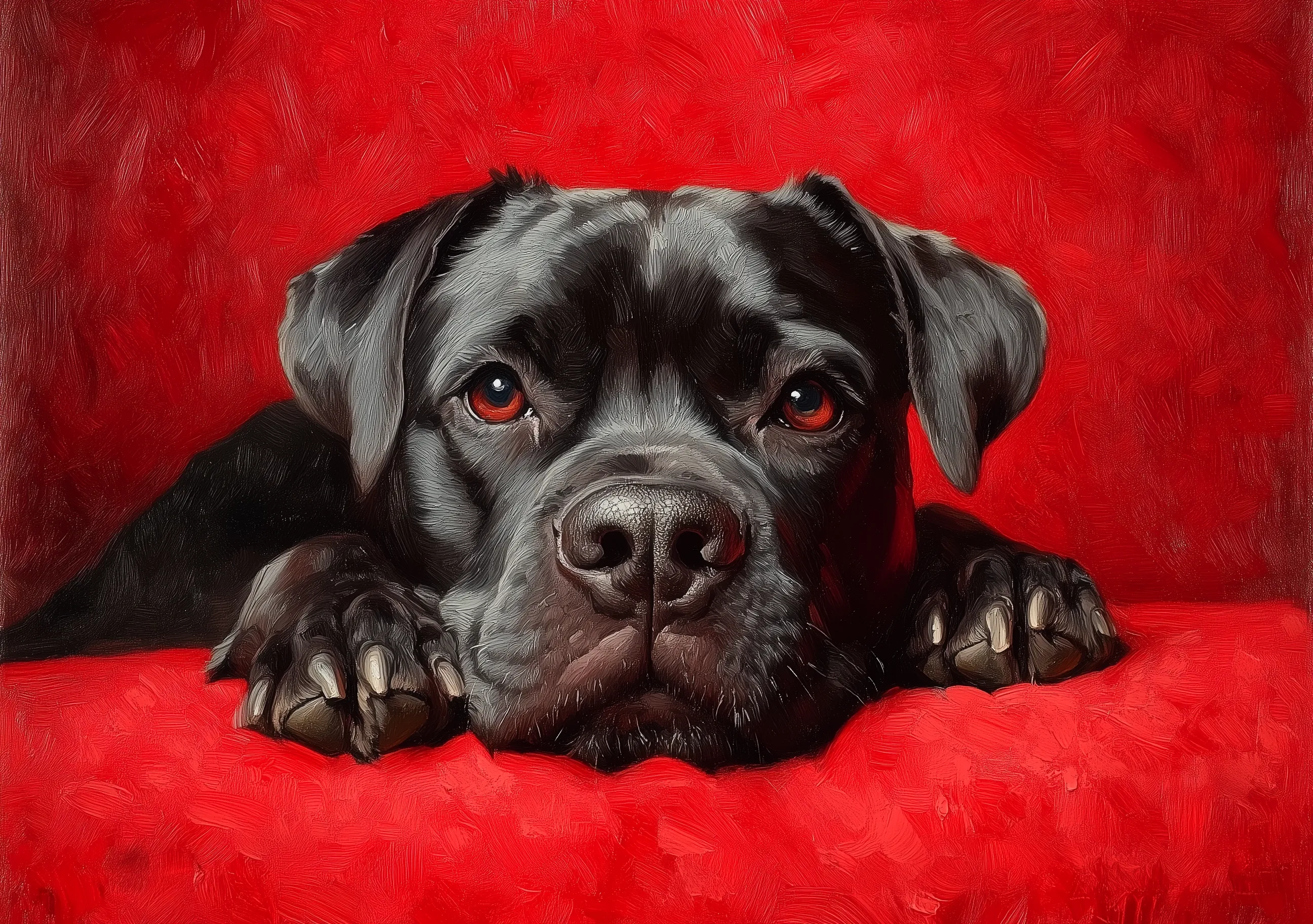 Cuadro Perro Melancolico Red Sofa