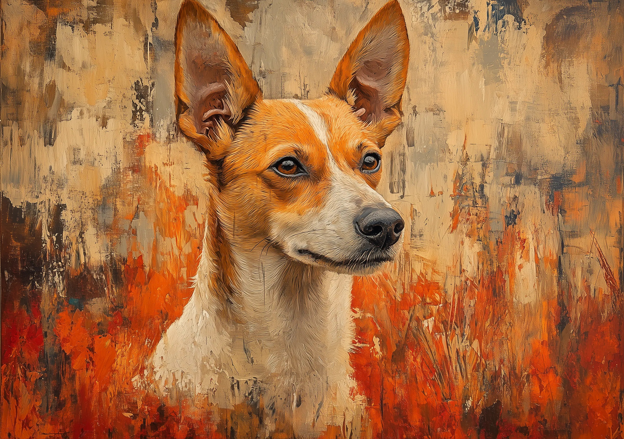 Dog Portrait Textured Canvas