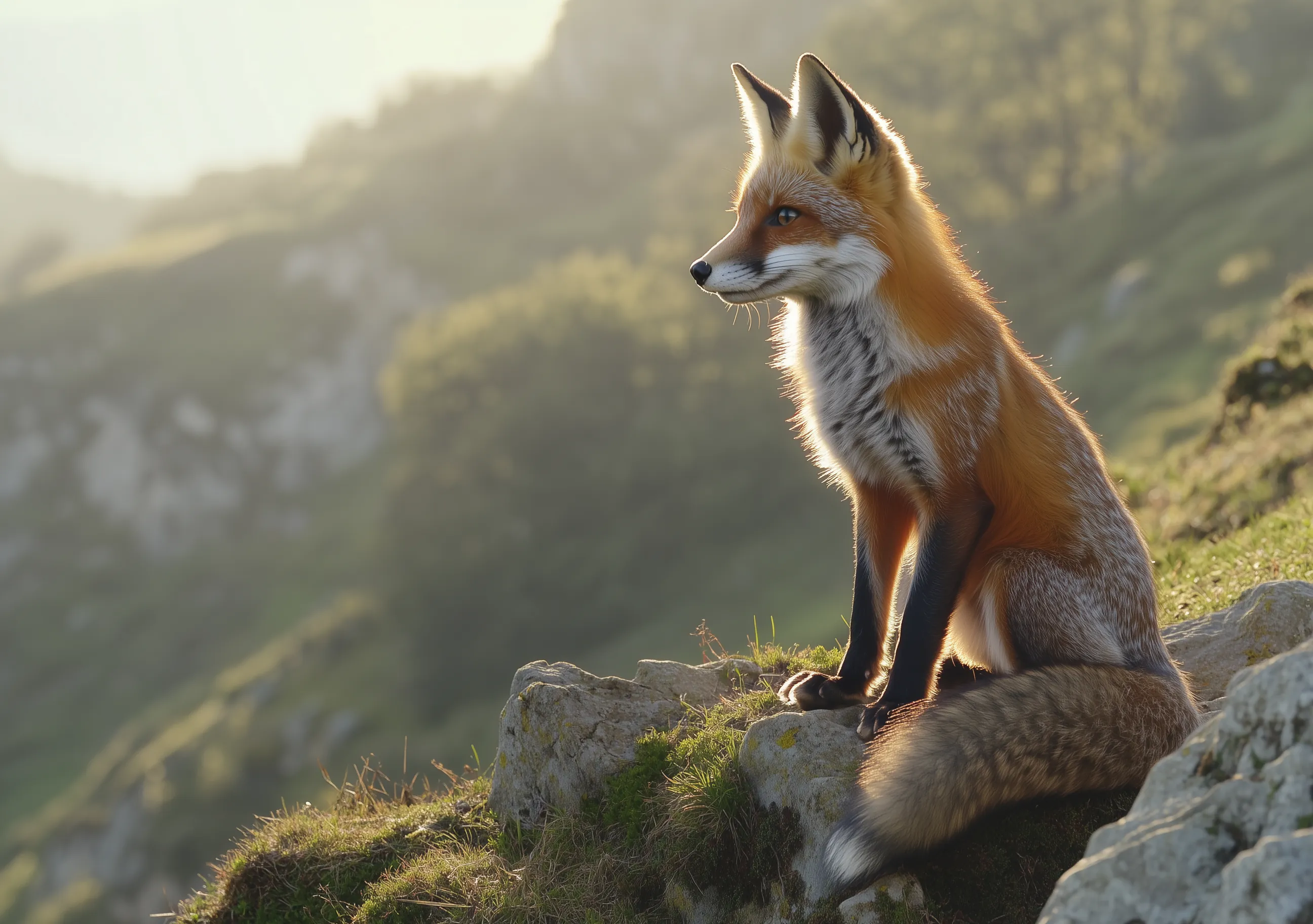 Fox On Mountain Top