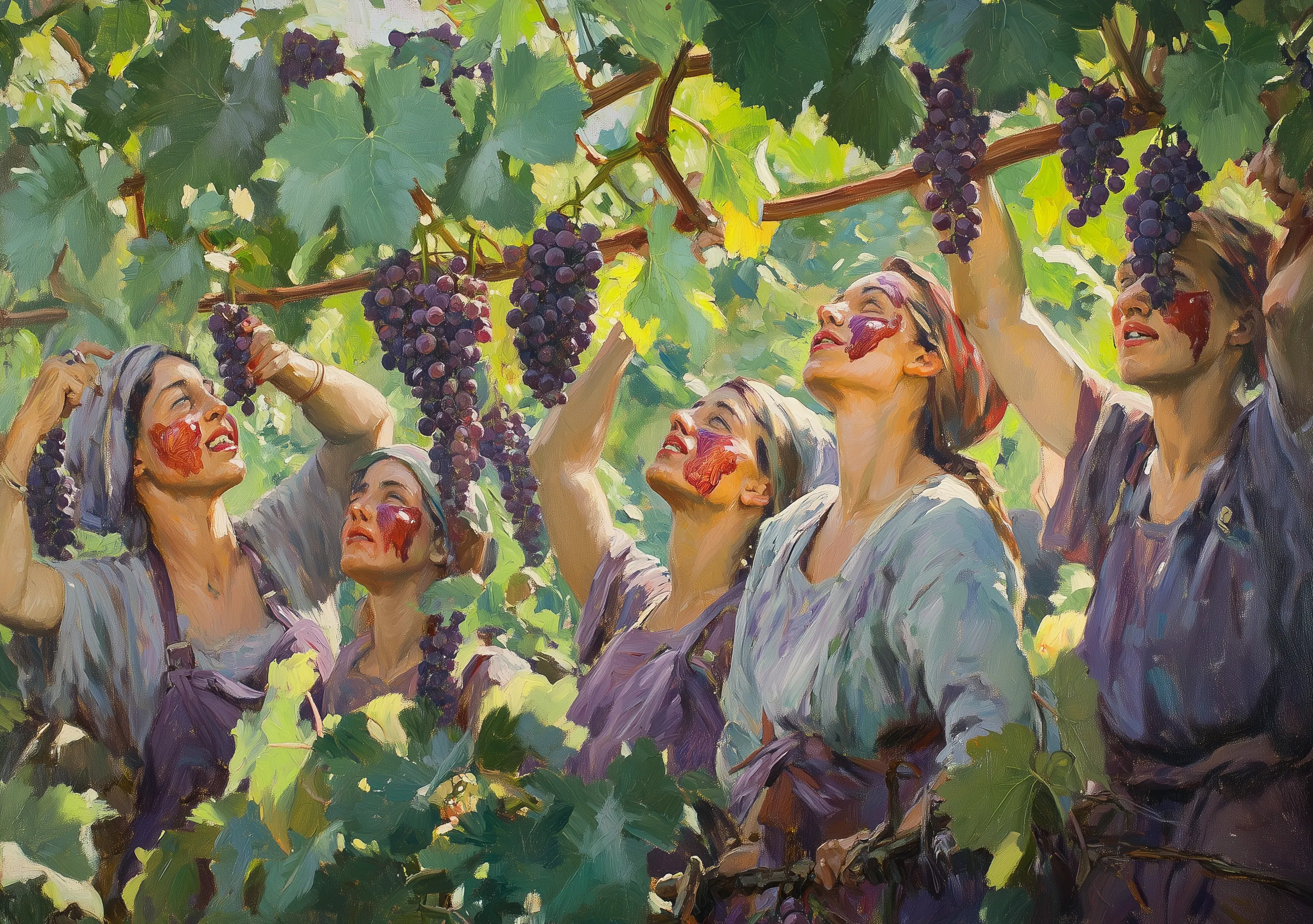 Grape Harvesting Group Portrait