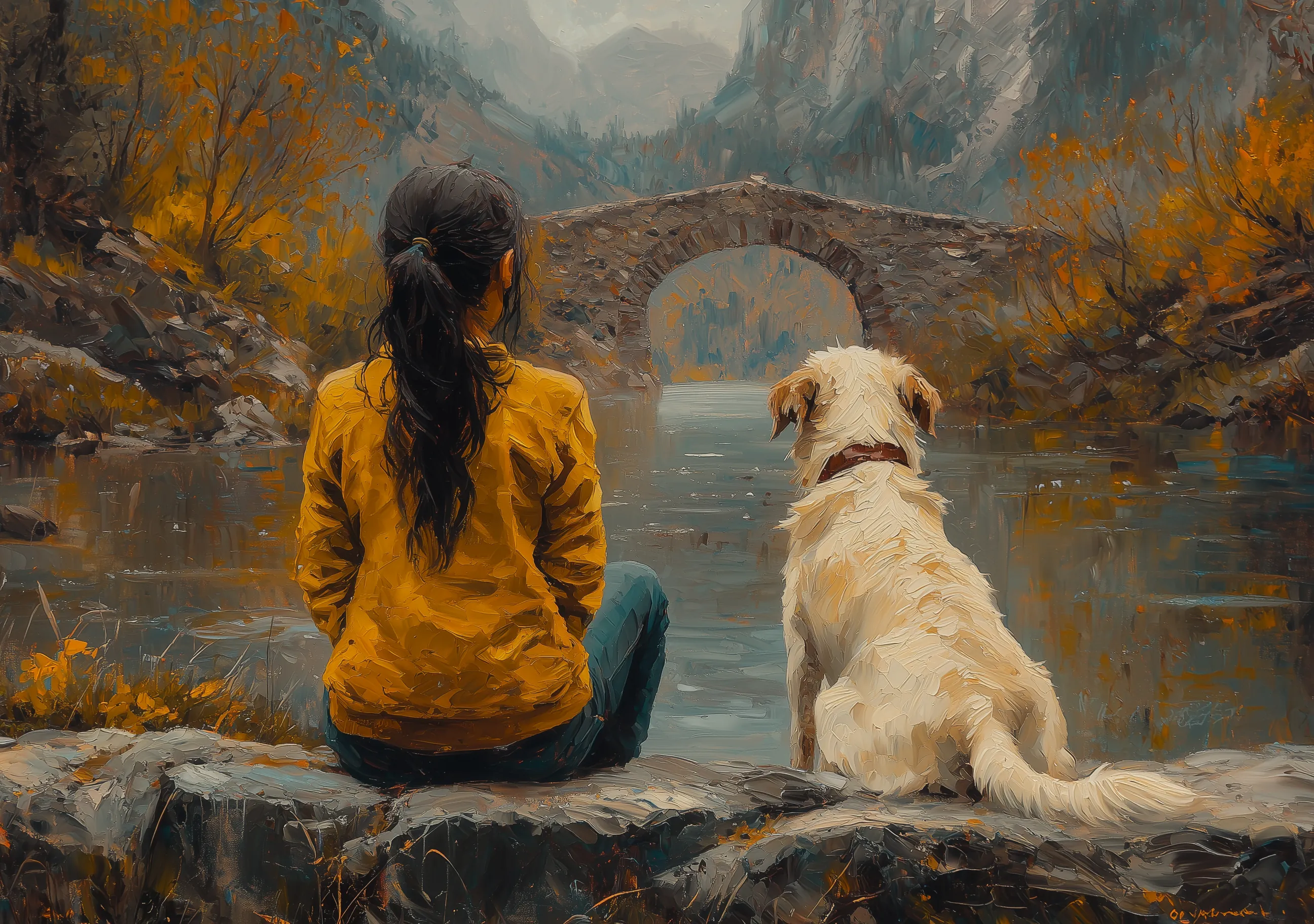 Landscape Dog Human