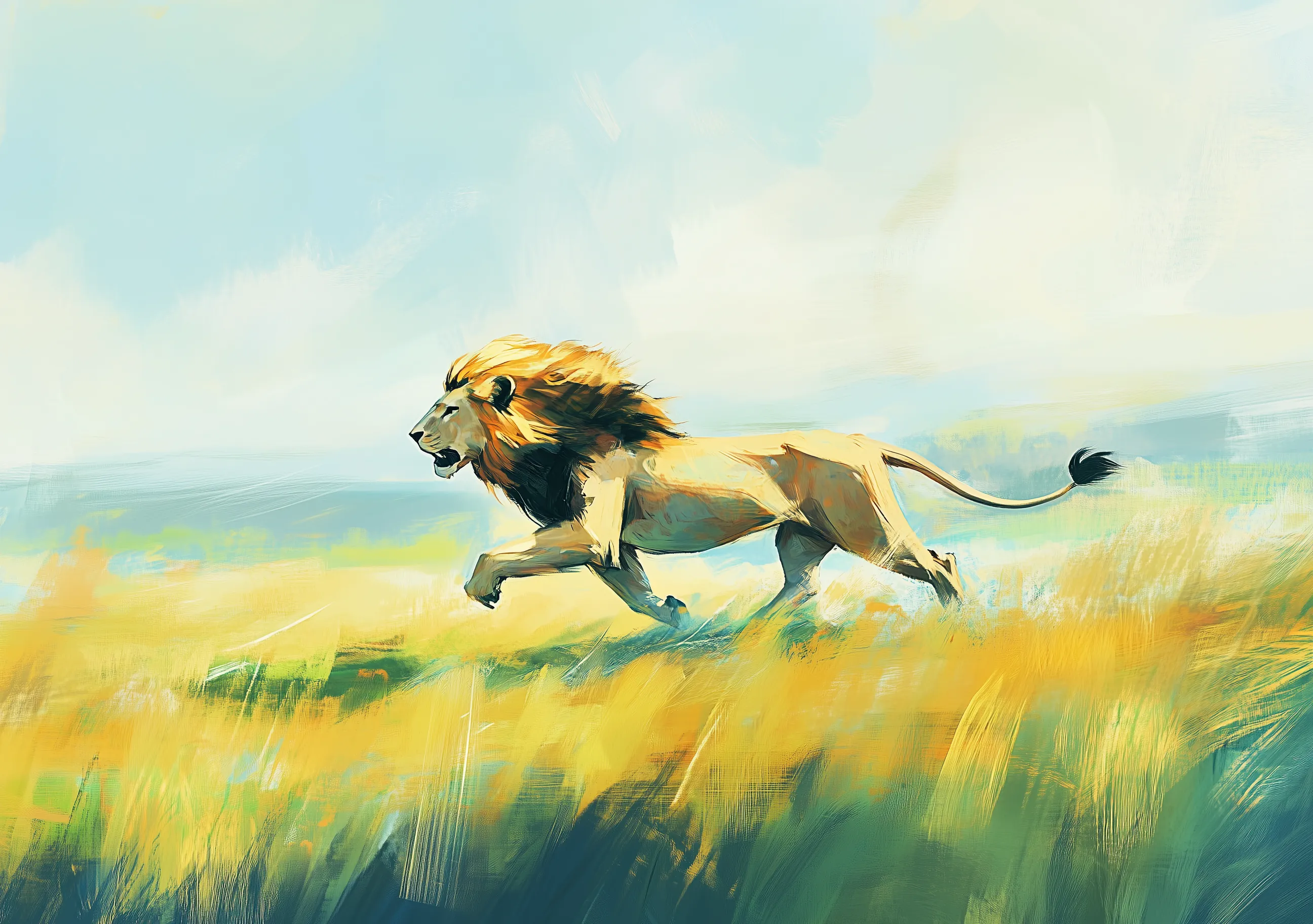 Lion In Field