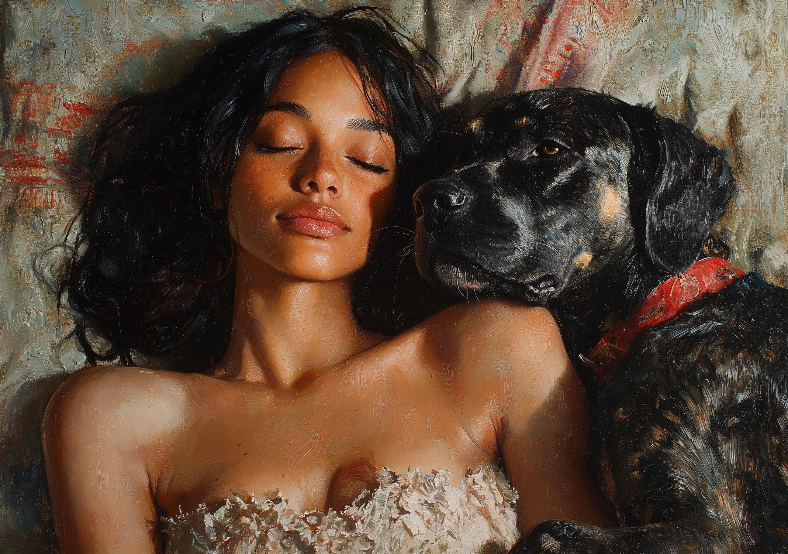 Mujer Perro Impresionista