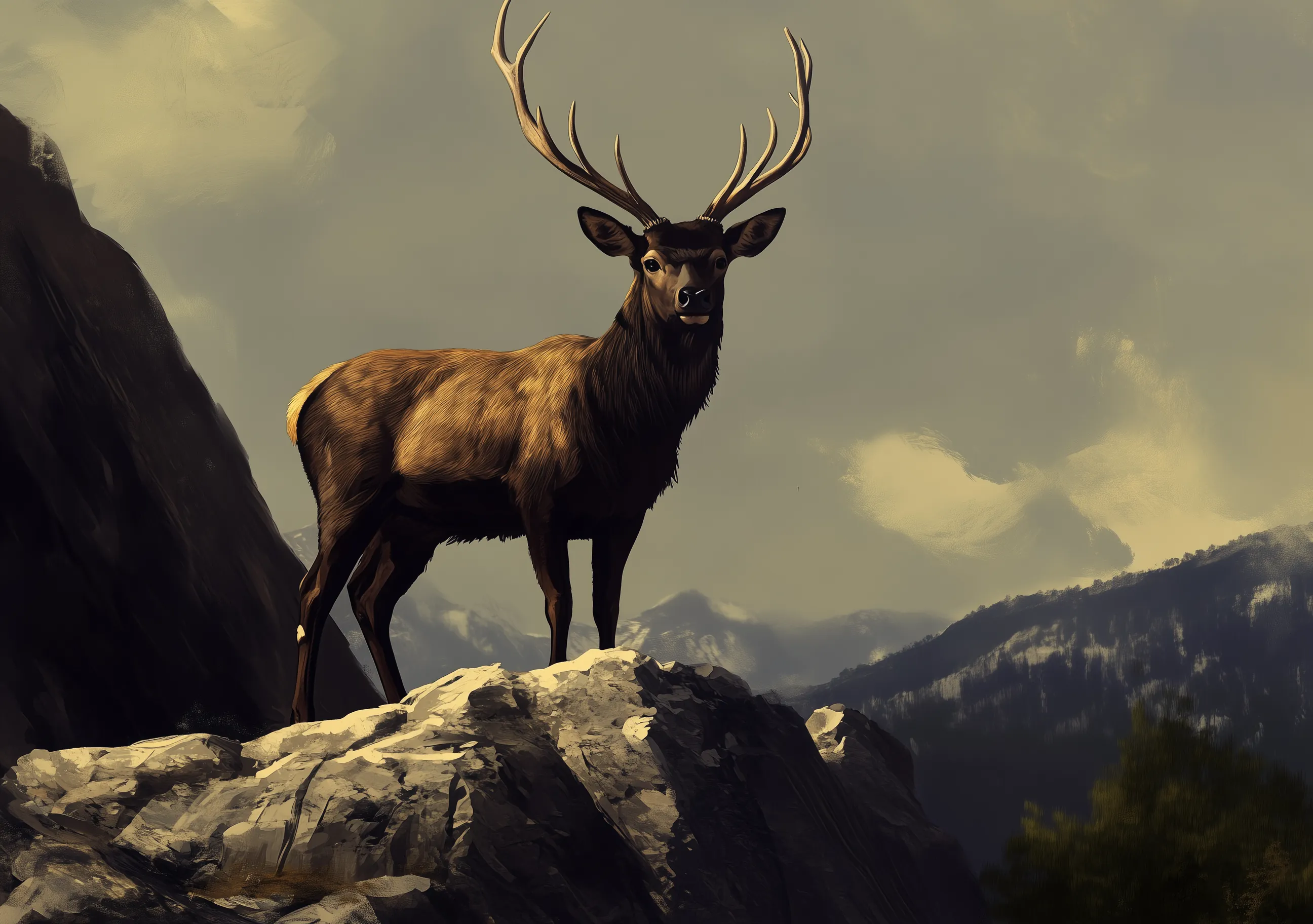 Muntain Deer Portrait