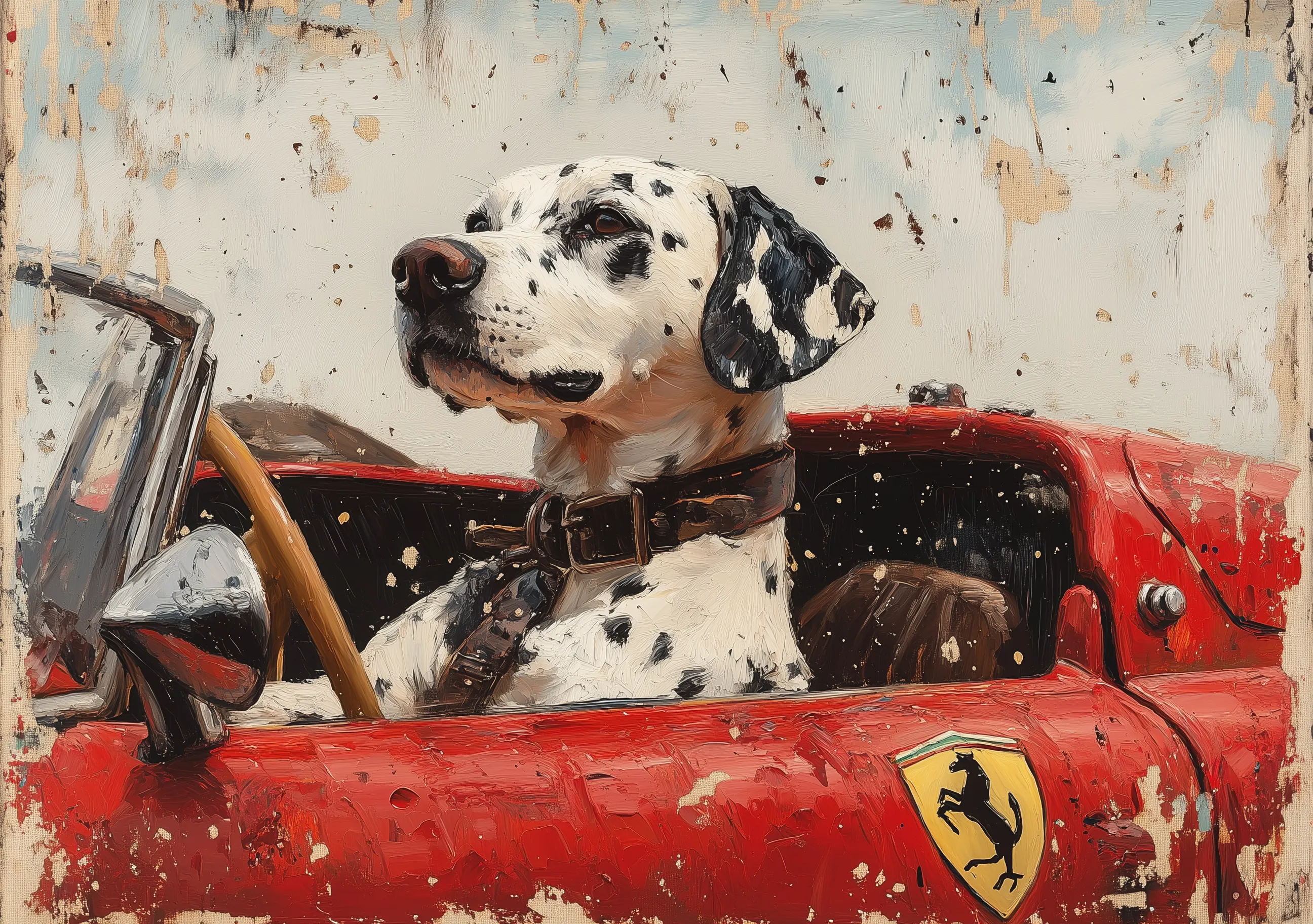 Perro Red Car en la Lejanía
