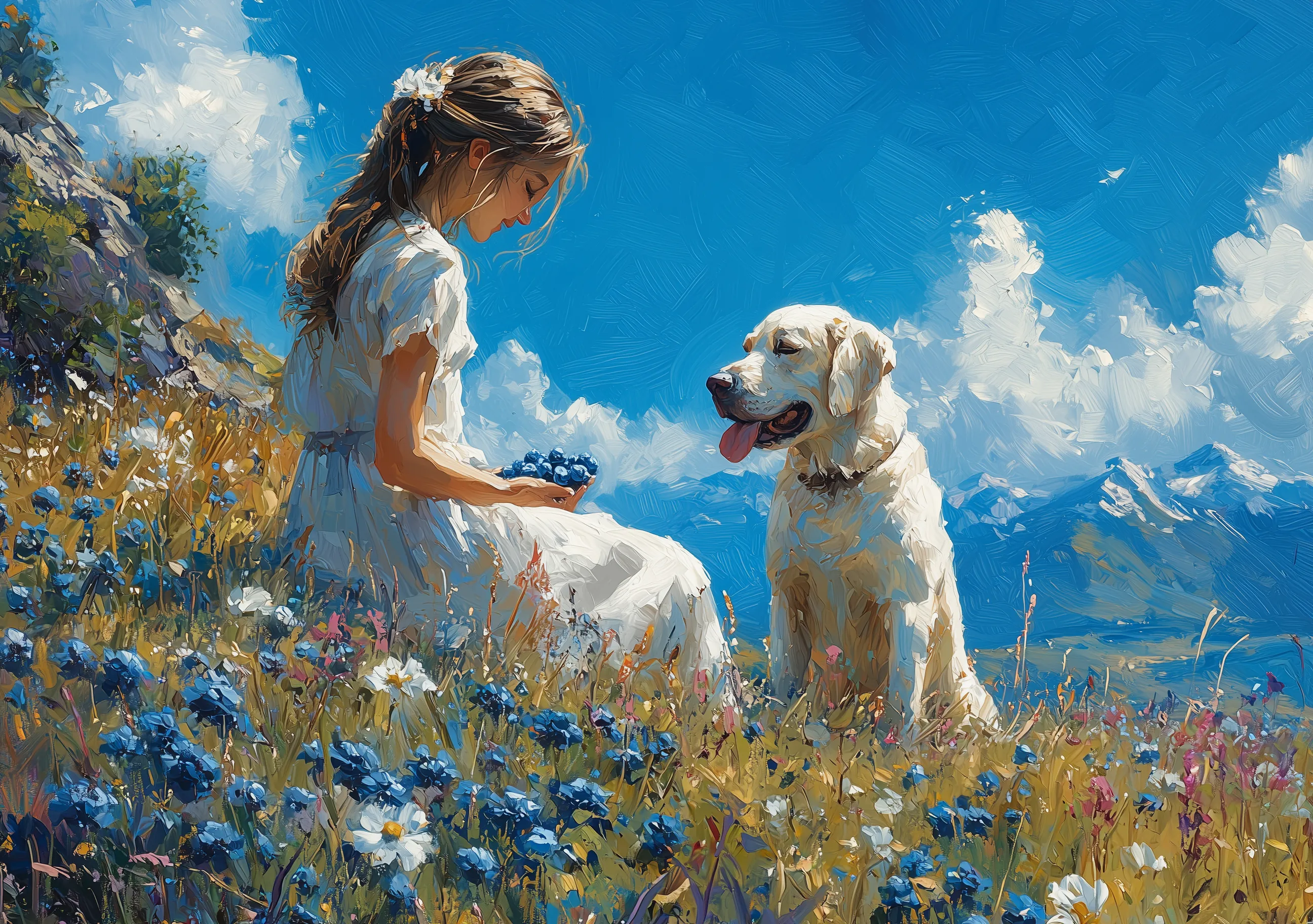 Perro Mujer Paisaje