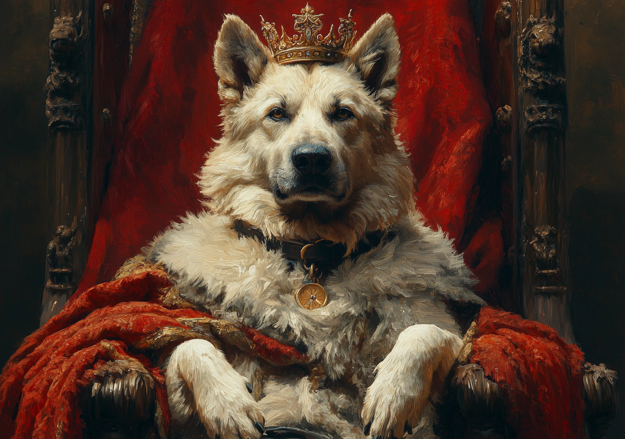 Perro Trono Crona Impresionista
