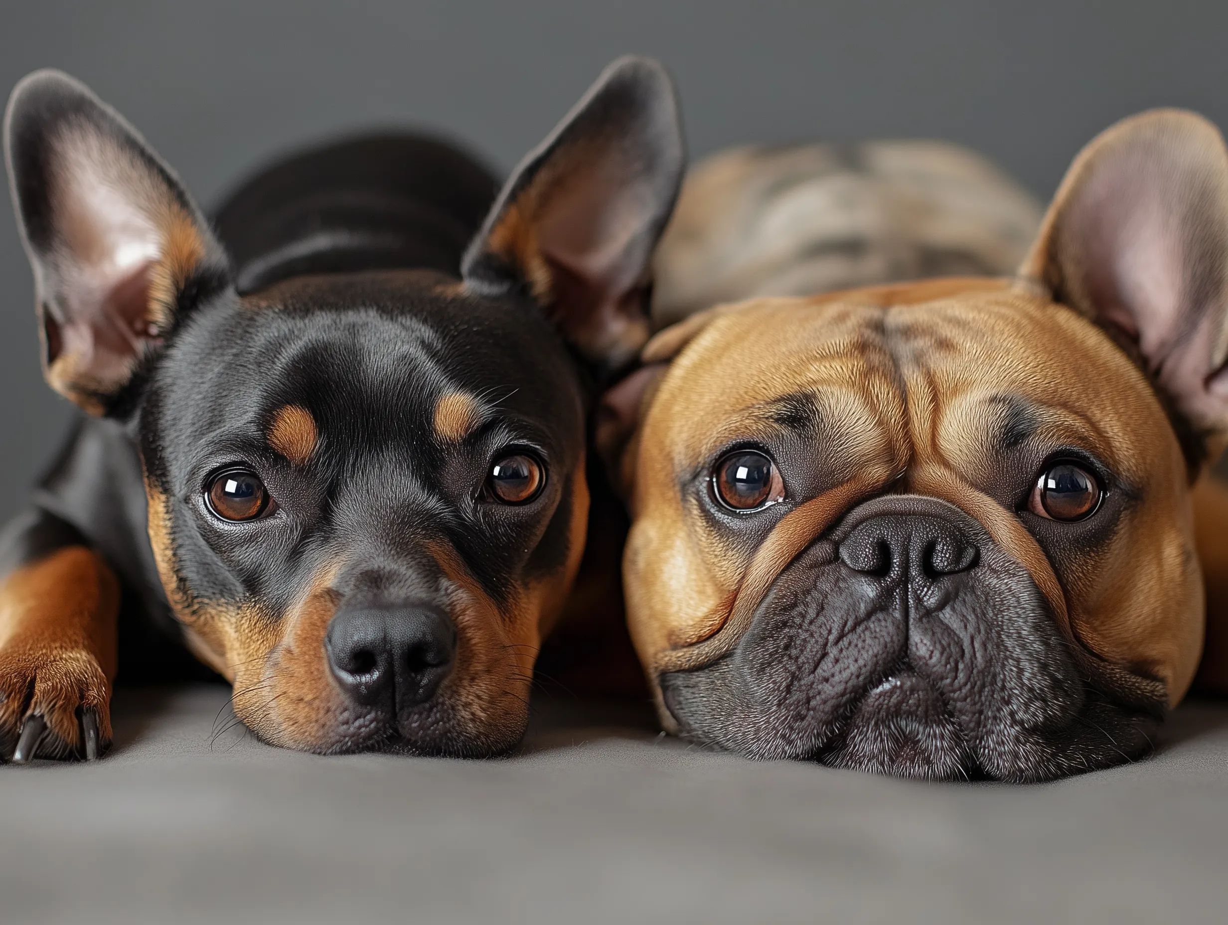 Perros Bulldog Chihuahua Primer Plano