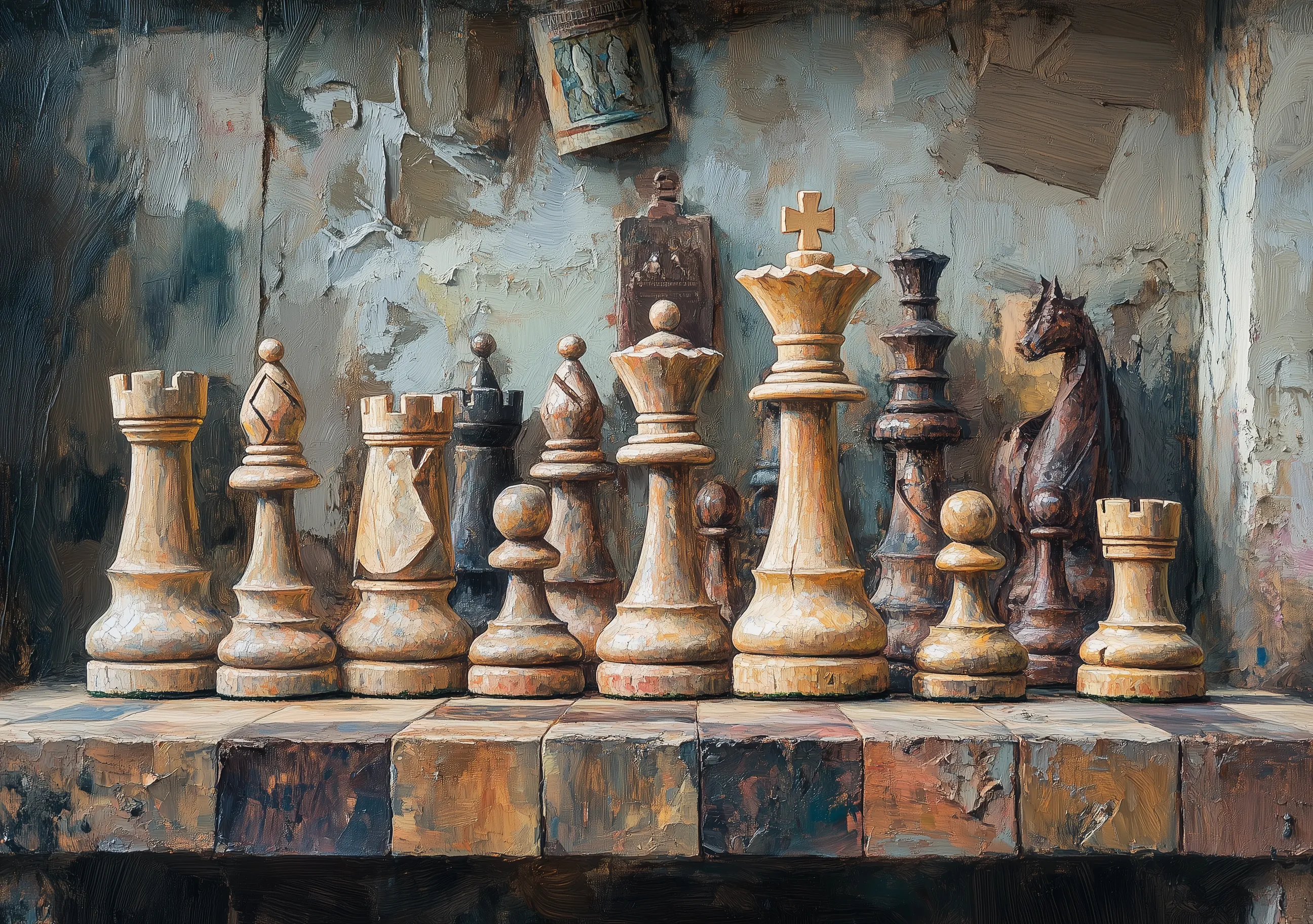 Pintura De Ajedrez Oil On Canvas