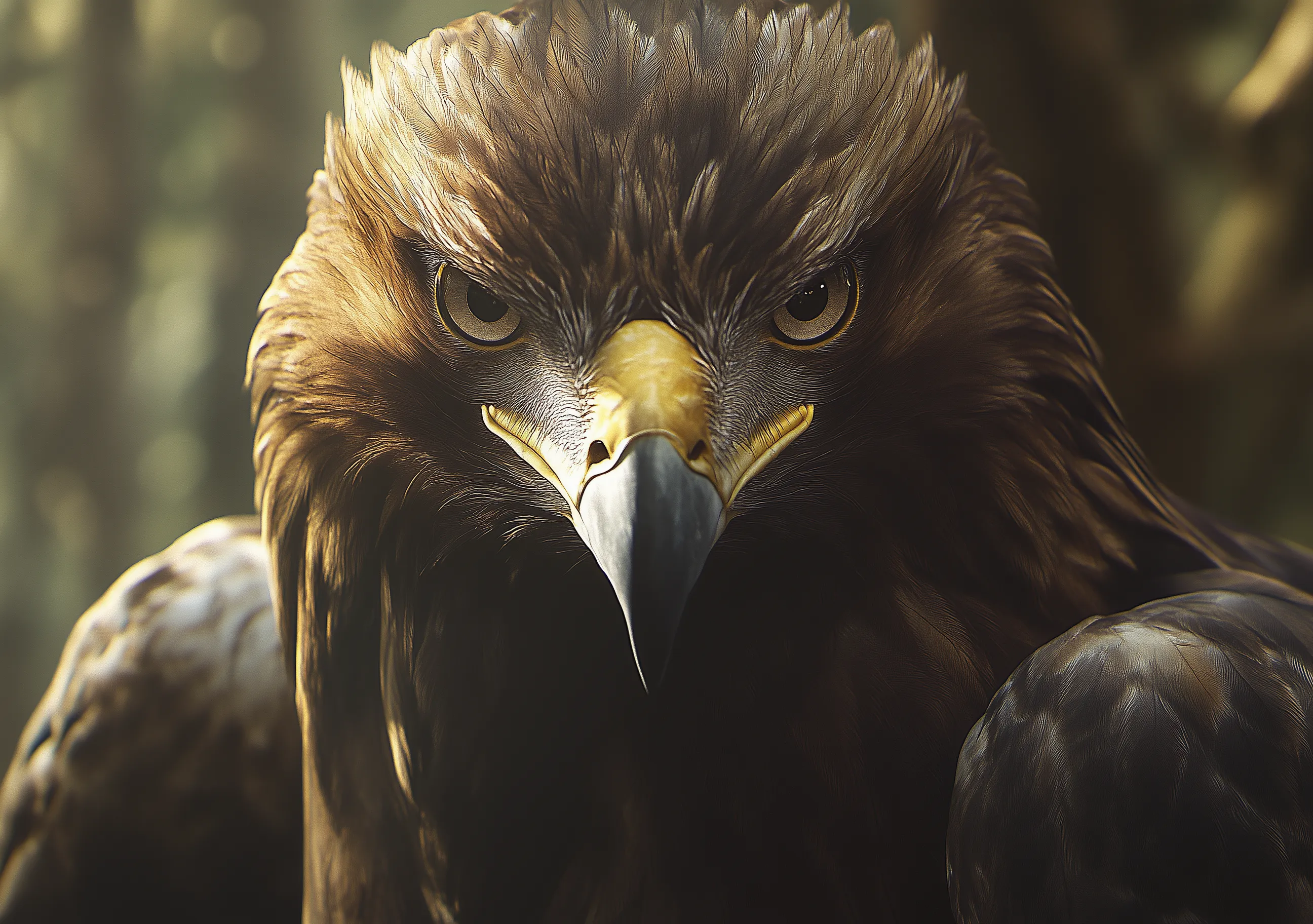 Luz, Sombra y Realistic Eagle Retrato