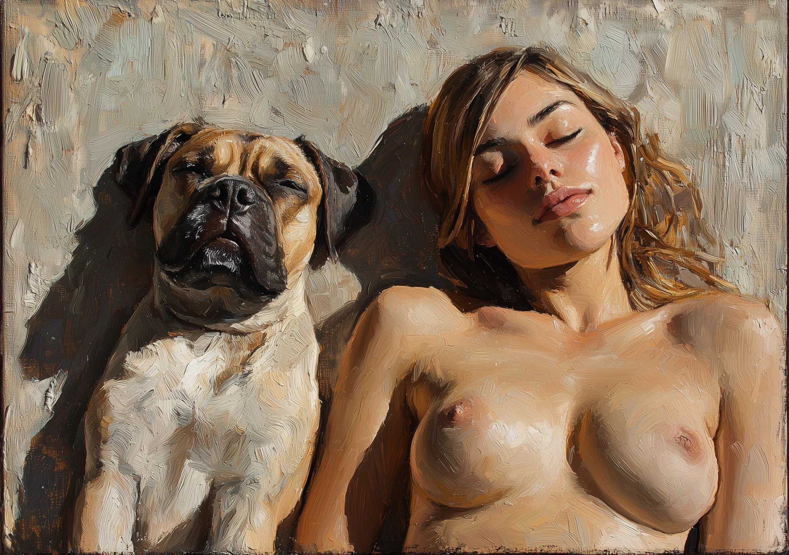 Sexy Impressionista Nude Dog