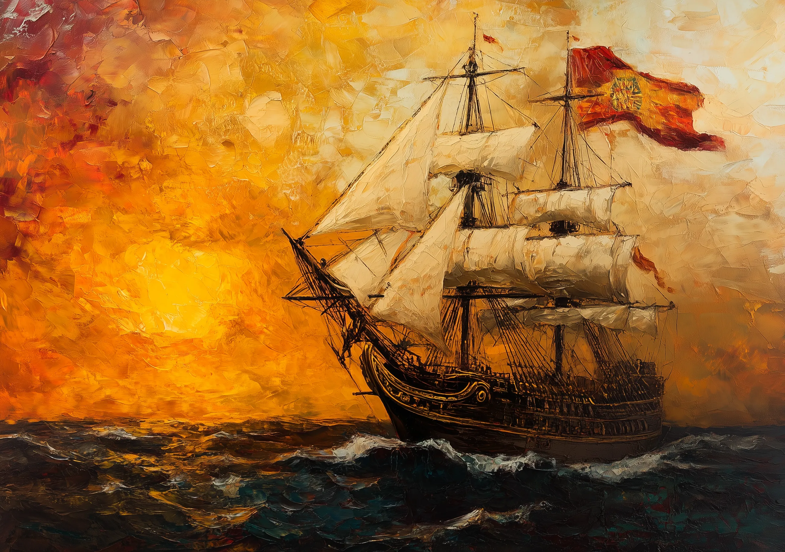 Ship With Flag