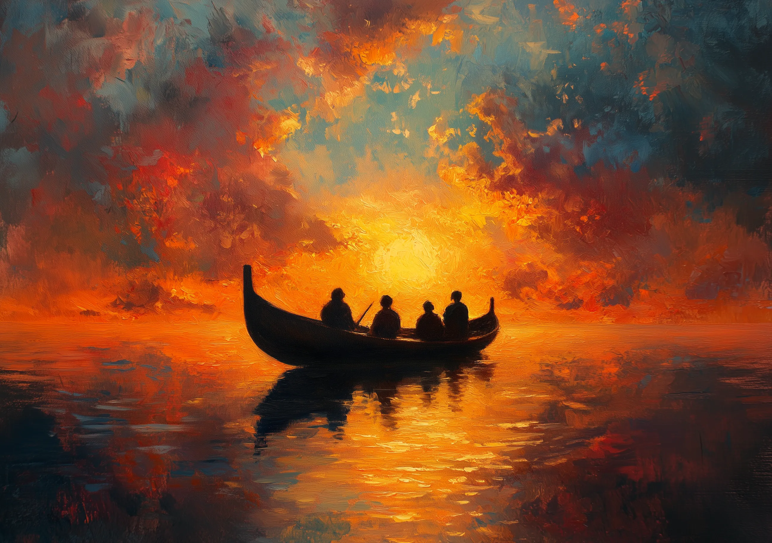 Reflejos: Small Boat Sunset
