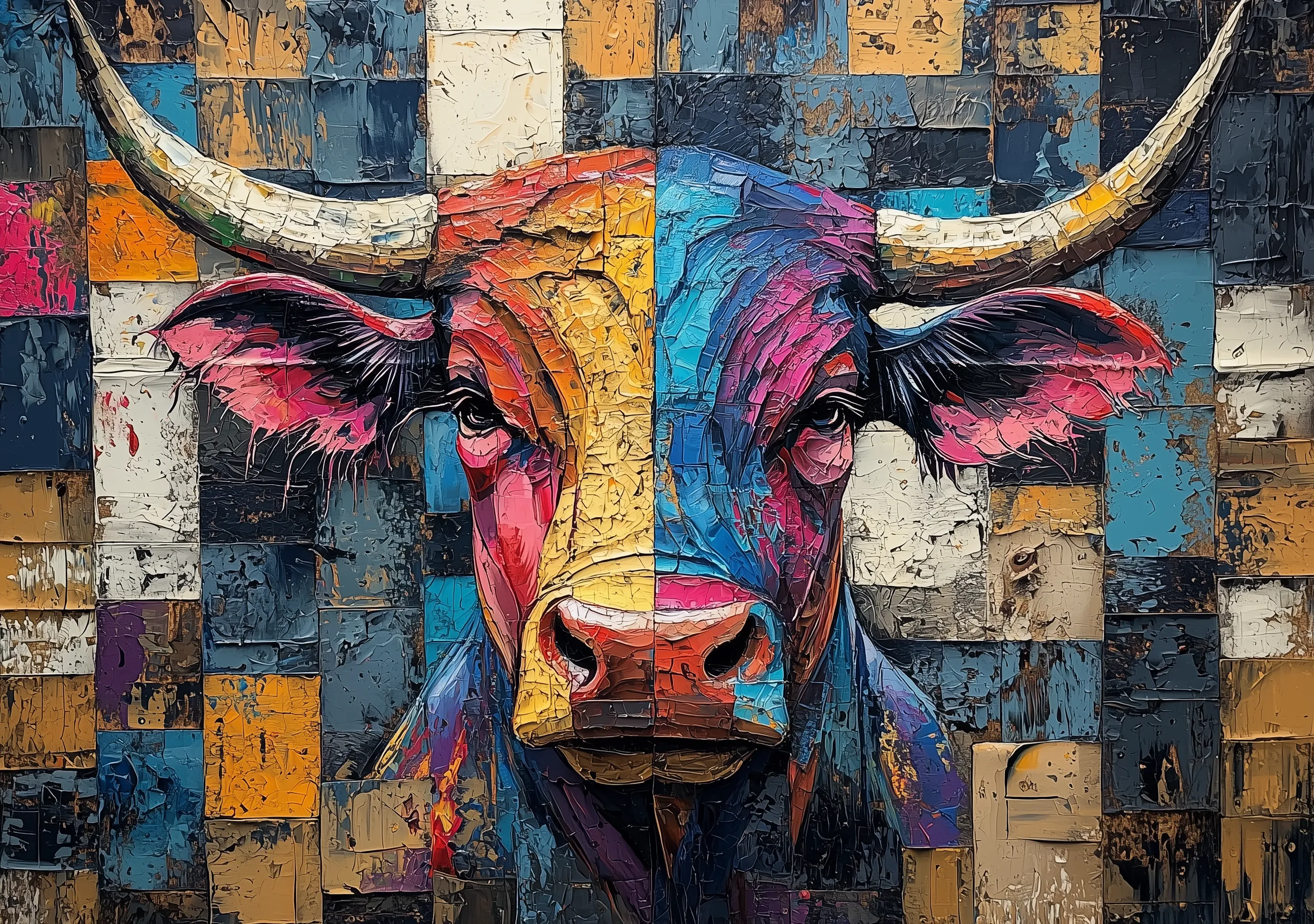 Vibrant Cow Painting