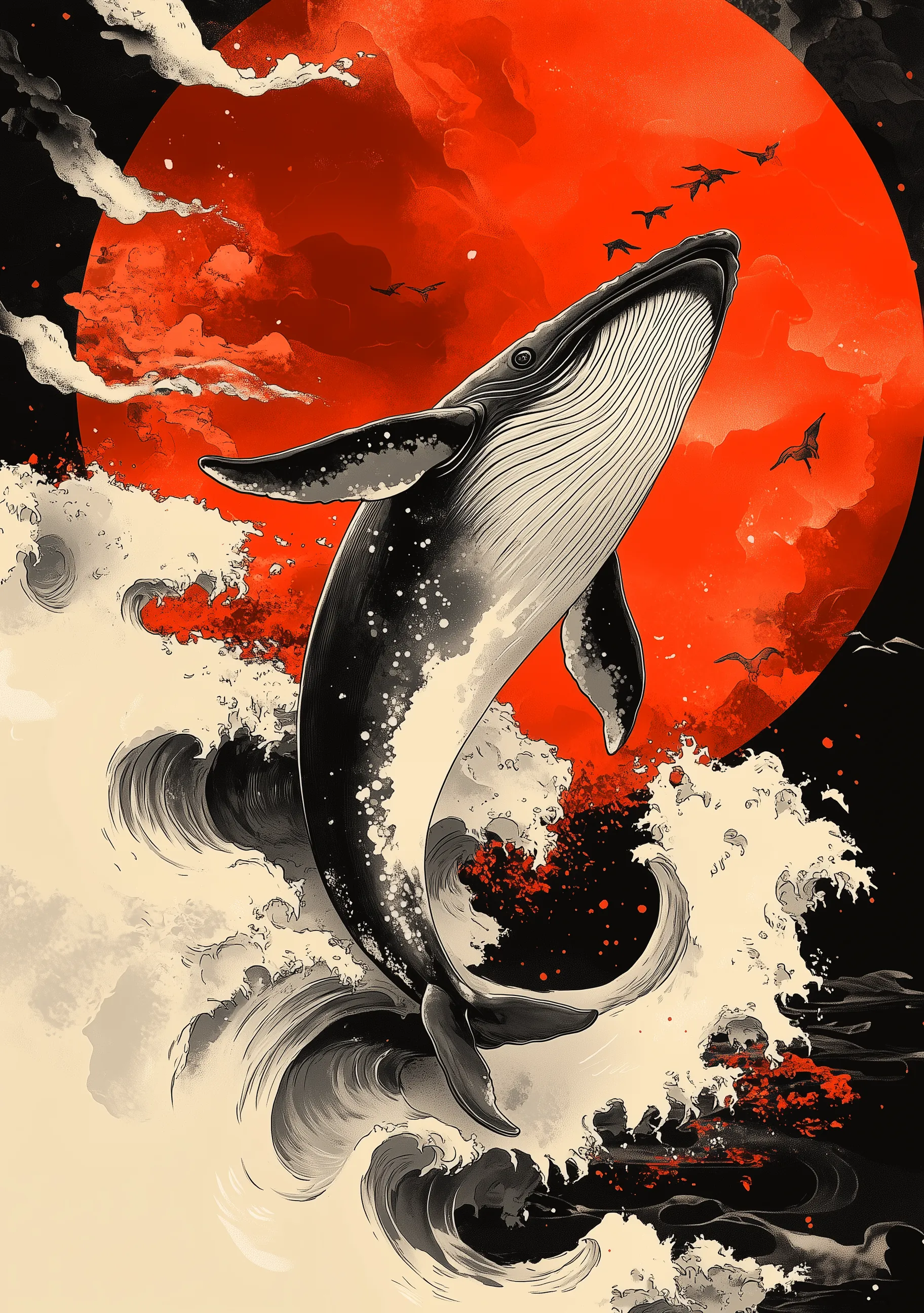 Whale Moon Digital Art