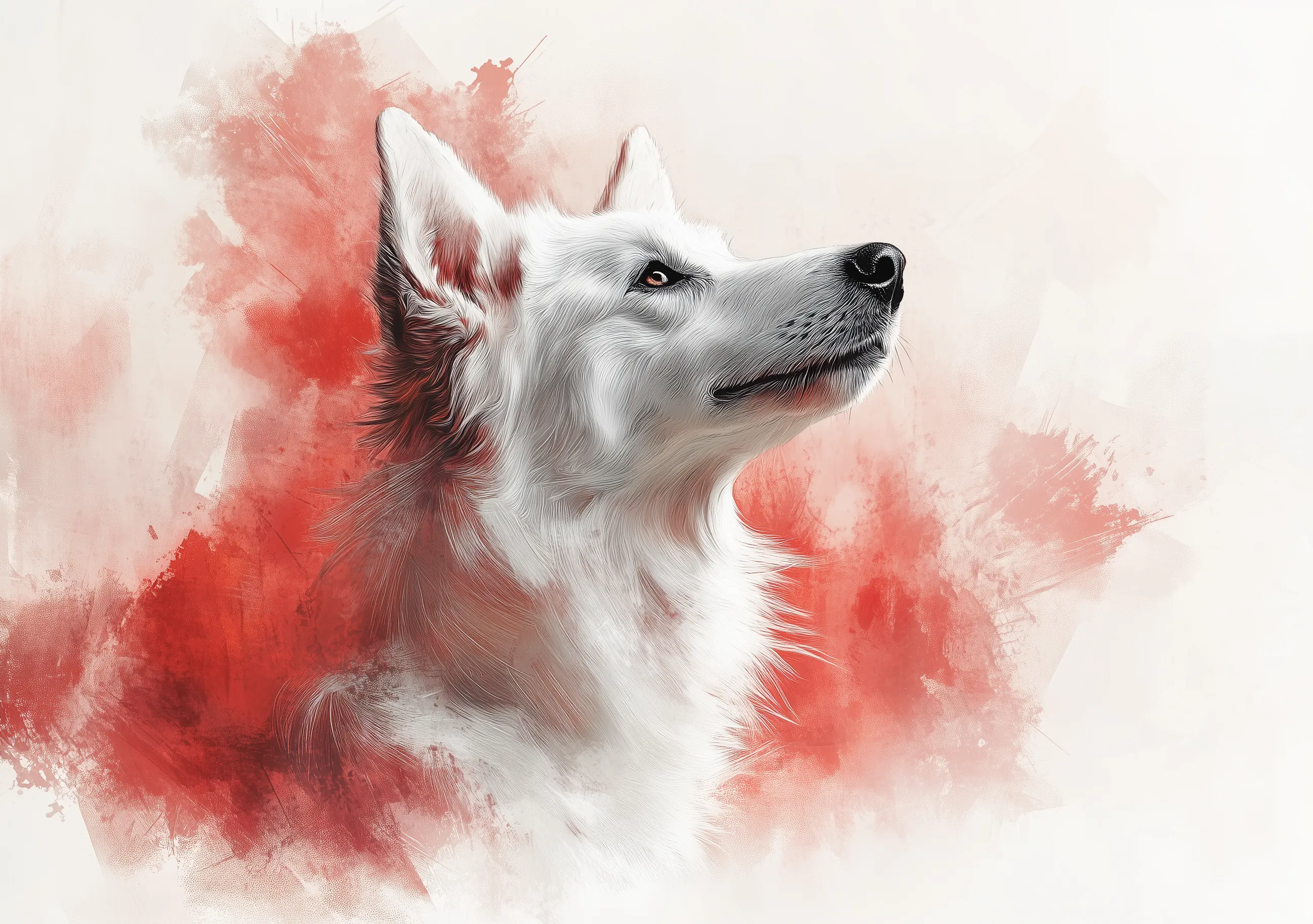 White Husky Portrait